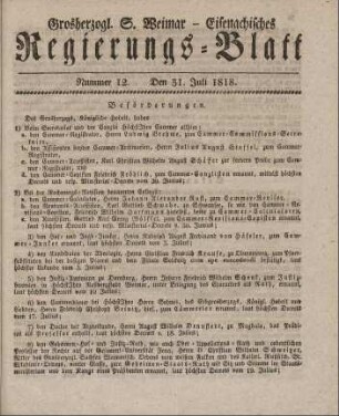 Nr. 12 : 31. Juli 1818