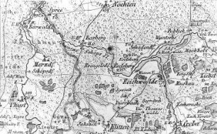 Boxberg/O.L.. Atlas von Schlesien, Kreis Rothenburg, Verlag C. Flemming/Glogau, um 1850