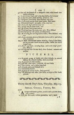 Thirty-fourth Day's Sale, Thursday, May 13.