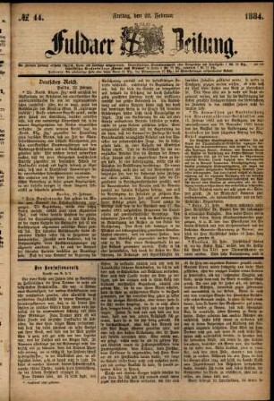 Ausgabe vom Freitag, den 22. Februar 1884.