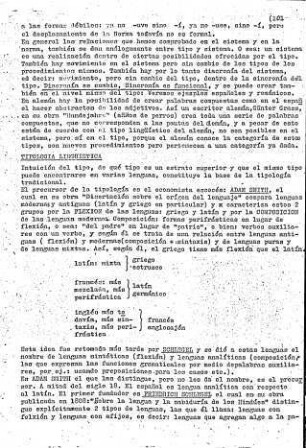 101-102, Tipologia Linguistica