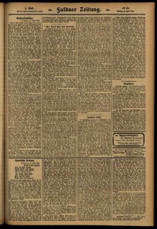 Dritte Ausgabe vom Samstag, den 12. April 1913.