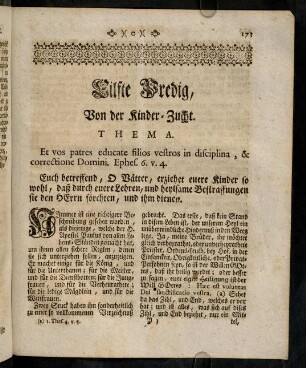 173-190, Eilfte Predig von der Kinder-Zucht