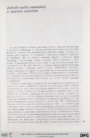 Zabytki rzeźby romańskiej w opactwie tynieckim