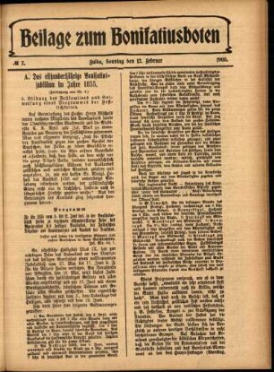 Zweite Ausgabe vom Sonntag, den 12. Februar 1905.