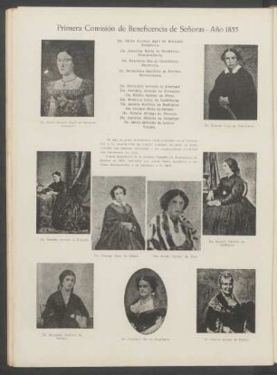 Primera Comisión de Beneficencia de Señoras - Año 1855 - [Retratos]