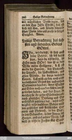 Heilige Betrachtung des sechsten und siebenden Gebots Gottes.