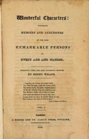 Wonderful characters : comprising memoirs and anecdotes of the most remarkable persons of every age and nation, 1