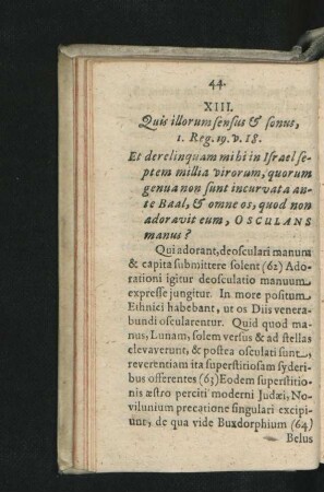 XIII. Quis illorum sensus & sonus ... Et derelinquam mihi in Israel septem millia virorum ...