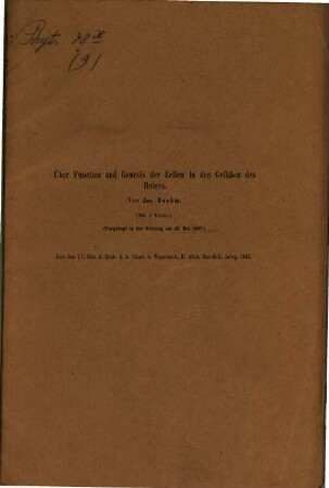Separatabdrücke aus den Sitzungsberichten der K. Akad. d. Wiss. in Wien-math.-raturw. Classe, 9