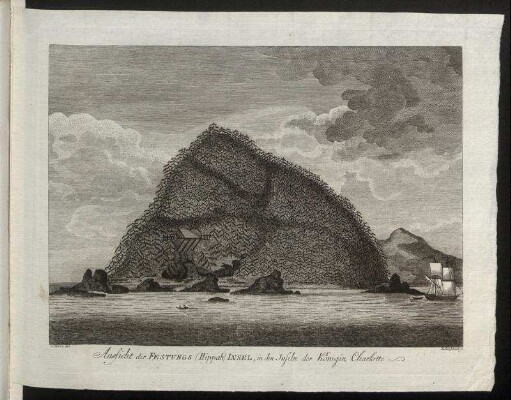 Aussicht der Festungs (Hippah) Insel, in den Inseln der Königin Charlotte
