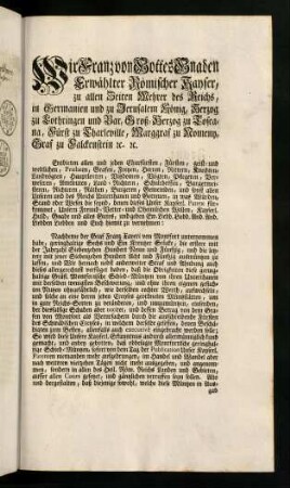 5r-10v, Wir Franz von Gottes Gnaden ... (7.2.1760); ...