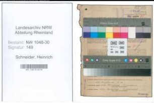 Entnazifizierung Heinrich Schneider , geb. 12.09.1892 (Beamter)