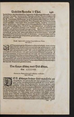 Von Katzen Müntz unnd Veld Müntz. Cap. LXXXVIII.