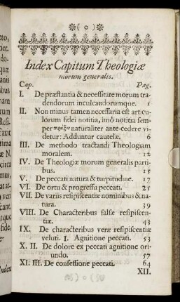 Index Capitum Theologiӕ morum generalis