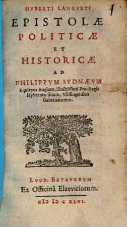 Epistolae politicae et historicae ad Ph. Sydnaeum, equitem Anglum