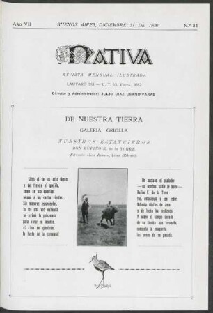 7.1930=Nr. 84: Nativa, 7.1930=Nr. 84