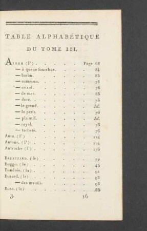 Table alphabétique du Tome III.