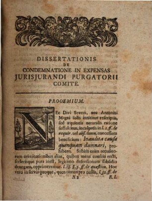 Dissertatio iuridica de condemnatione in expensas iuris iurandi purgatorii comite