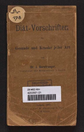 Diät-Vorschriften für Gesunde und Kranke jeder Art