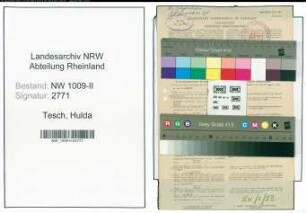 Entnazifizierung Hulda Tesch , geb. 29.05.1897 (Lehrer)