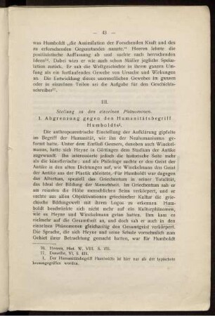 III. Stellung zu den einzelnen Phänomenen