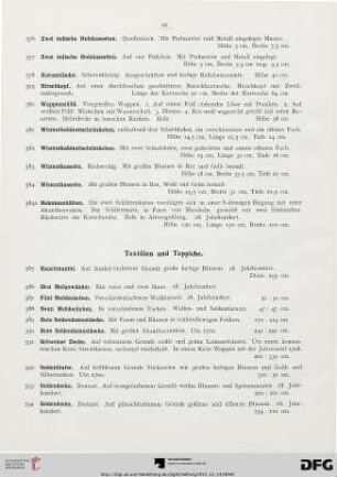 Textilien und Teppiche (Nr. 585-619)