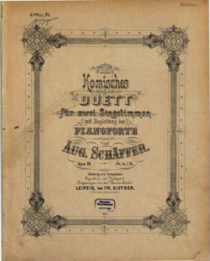 Komisches Duett : für 2 Singst. mit Begl. d. Pianoforte ; op. 26