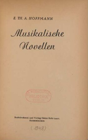 Musikalische Novellen