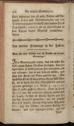 Am vierten Sonntage in der Fasten.