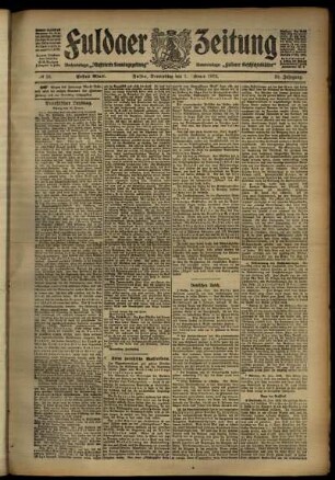 Erste Ausgabe vom Donnerstag, den 01. Februar 1912.