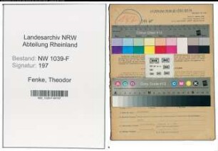 Entnazifizierung Theodor Fenke , geb. 24.08.1883 (Bahnhofsvorsteher)