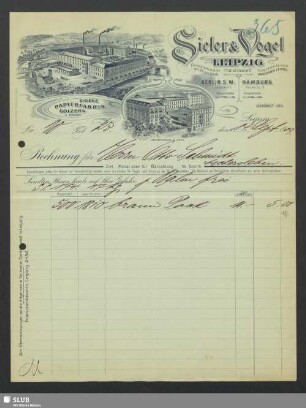 Sieler & Vogel, Leipzig : Rechnung