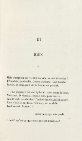 III. Rien