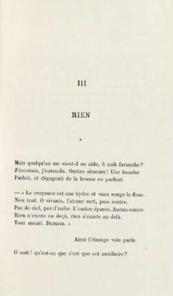 III. Rien