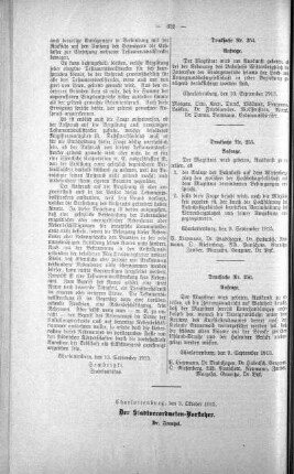 Übersicht der in der Sitzung am 25.März 1908 gefaßten Beschlüsse. (253,254,255,256), 08. Oktober 1913
