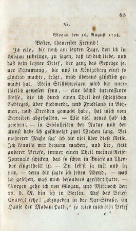35. Glogau den 16. August 1798.