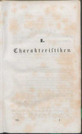 I. Charakteristiken.