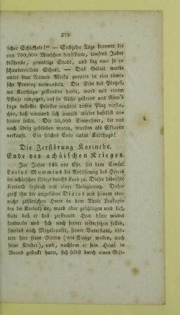 Die Zerstoerung Korinths. Ende des achaeischen Krieges