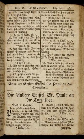 Die Andere Epistel St. Pauli an die Corinther.