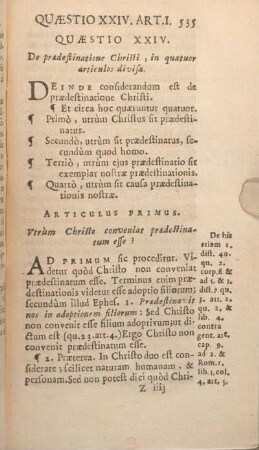 Quaestio XXIV. De praedestinatione Christi, in quatuor articulos divisa.