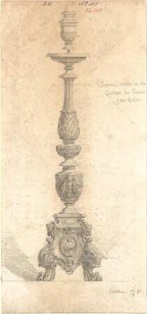 Walther, Conradin; Deutschland; Italien; Reisezeichnungen - Bronzeleuchter in der Gertosa bei Pavia (Ansicht)
