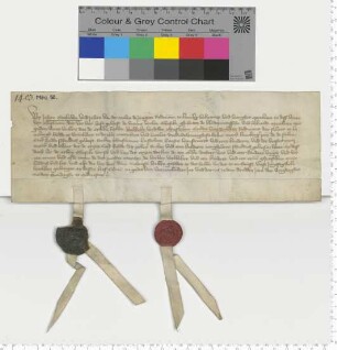 Die Lüneburger Ratsmannen Johannes Grabowe und Johannes van der Molen der Jüngere bezeugen die Begleichung einer Privatschuld. Wobbeke, Witwe des Ratsmannes Cord van Boltzen, bezahlte der Gheseke genannt de Klodermanssche die 22½ Mark Lüneburger Pfennige, die Cord van Boltzen der Beken, verstorbene Frau des Hans Wynscrivers und Tochter der Gheseke, schuldete.