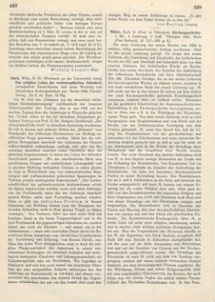 428-429 [Rezension] Müller, Karl D., Kirchengeschichte, 1. Bd., 2. Lieferung