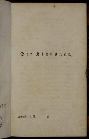 Der Klausner.