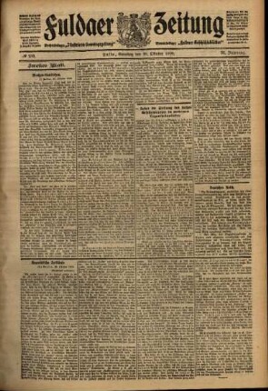 Zweite Ausgabe vom Samstag, den 30. Oktober 1909.