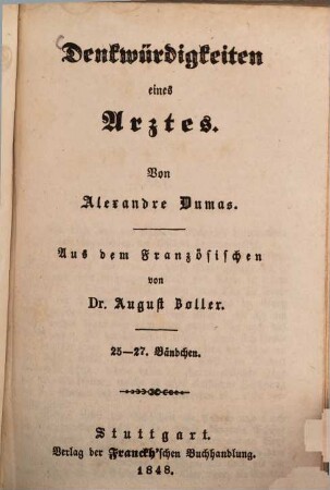 Denkwürdigkeiten eines Arztes, [1,]25/27