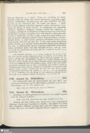 916. 1751, Januar 21. Wittenberg