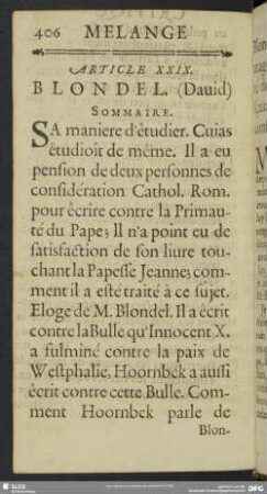 Article XXIX. Blondel. (David)