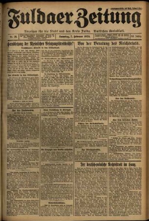 Erste Ausgabe vom Sonntag, den 07. Februar 1926.